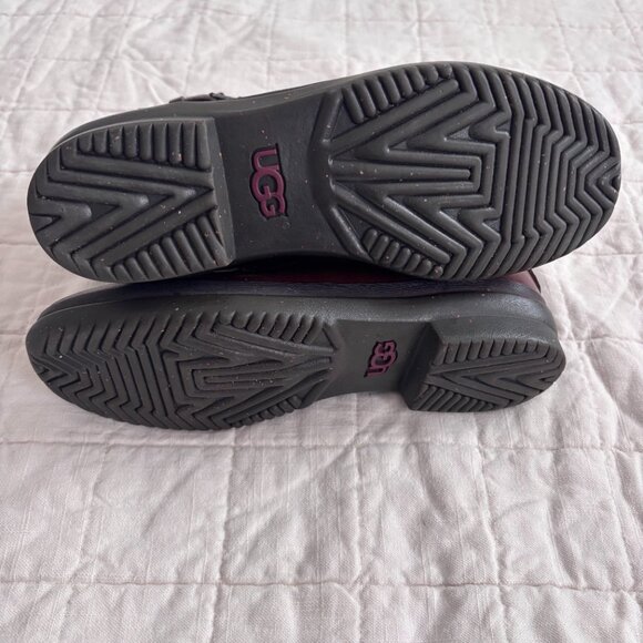 UGG Kesey Womens 9 Brown Leather Shearling Boots Lace Up Zip - Picture 3 of 15